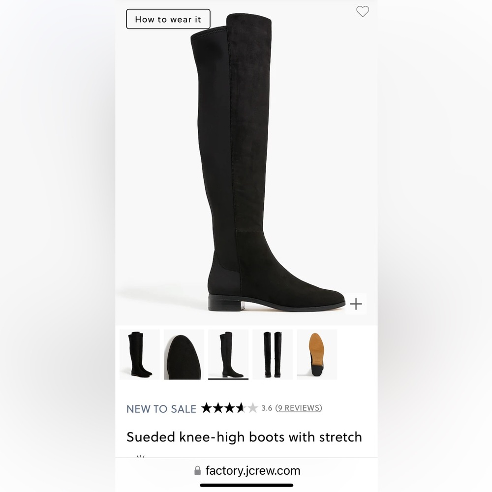 J Crew Faux-suede knee-high boots with stretch